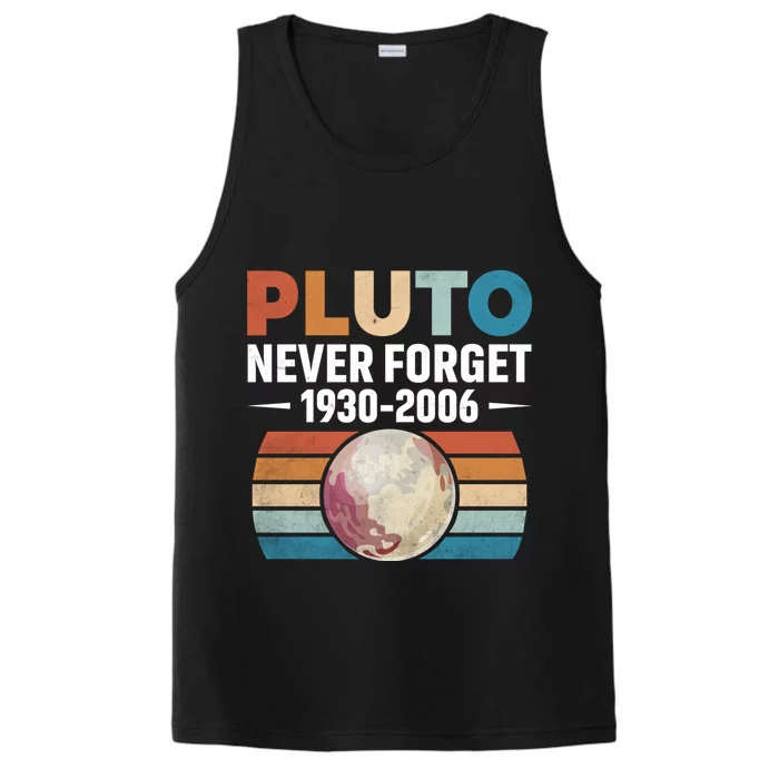 Funny Retro Space Science Never Forget Pluto Gift Performance Tank