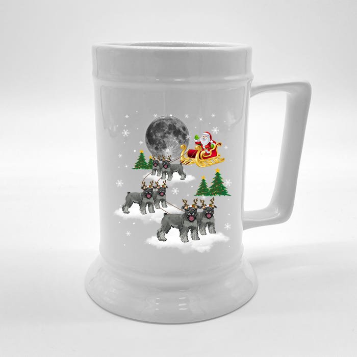 Funny Reindeer Shih Tzu Xmas Santa Christmas Dog Lover Funny Gift Front & Back Beer Stein