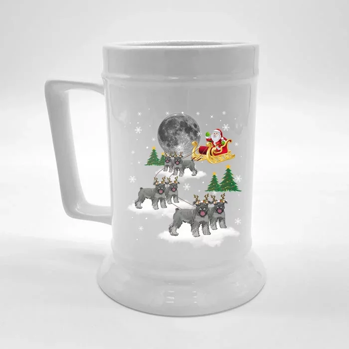 Funny Reindeer Shih Tzu Xmas Santa Christmas Dog Lover Funny Gift Front & Back Beer Stein