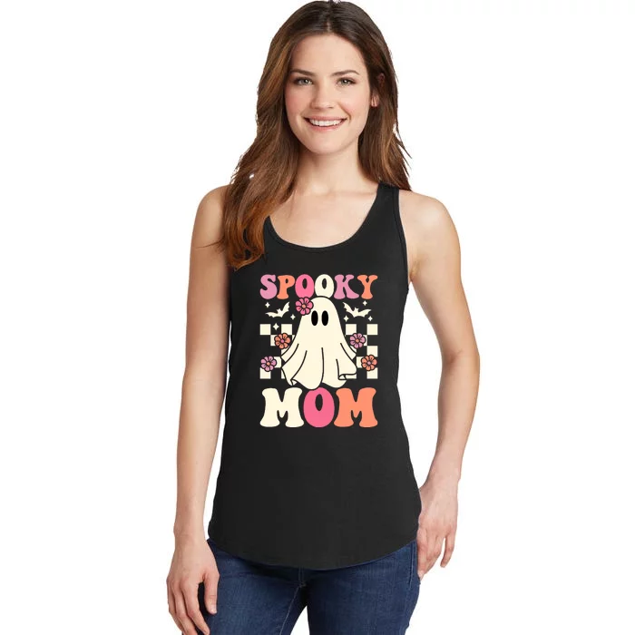 Family Retro Spooky Mom Groovy Halloween Ghost Costume Gift Ladies Essential Tank