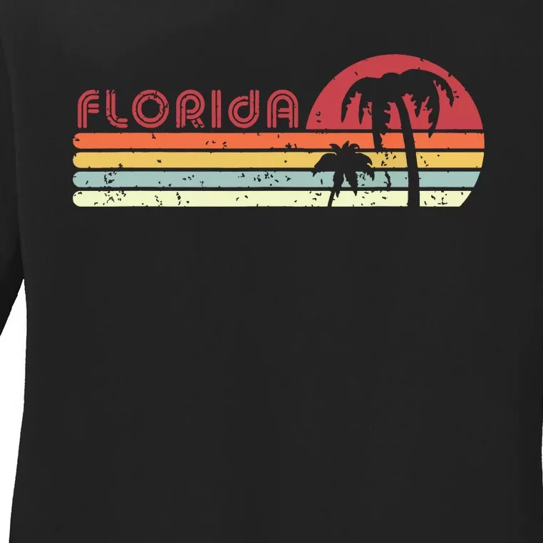 Florida Retro Style Fl Usa Ladies Long Sleeve Shirt