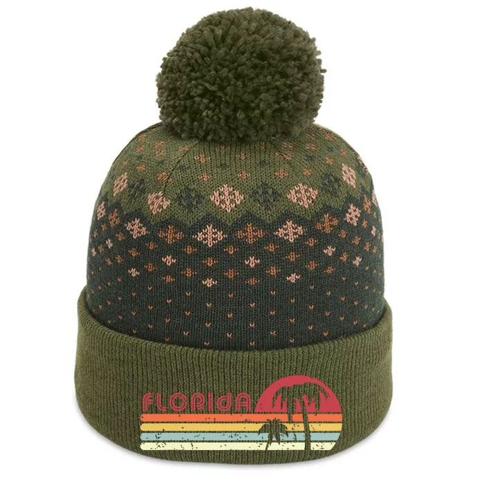 Florida Retro Style Fl Usa The Baniff Cuffed Pom Beanie