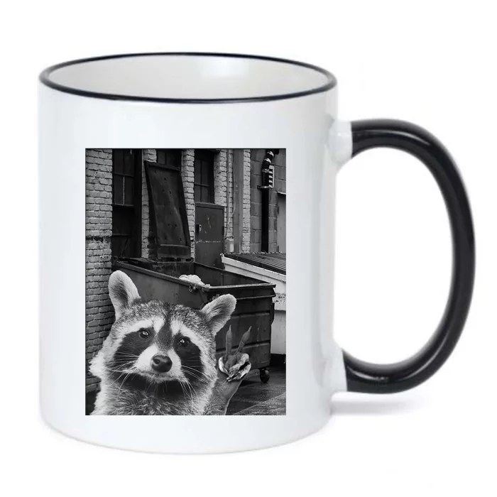 Funny Raccoon Selfie Black Color Changing Mug