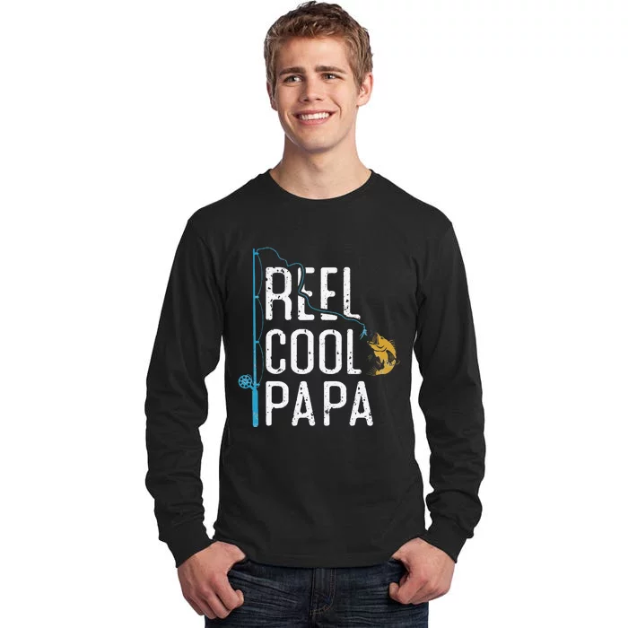 Fishing Retro Style Papa Father’s Day Gift Fisherman Papa Tall Long Sleeve T-Shirt