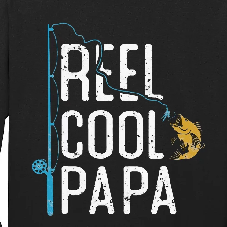 Fishing Retro Style Papa Father’s Day Gift Fisherman Papa Tall Long Sleeve T-Shirt