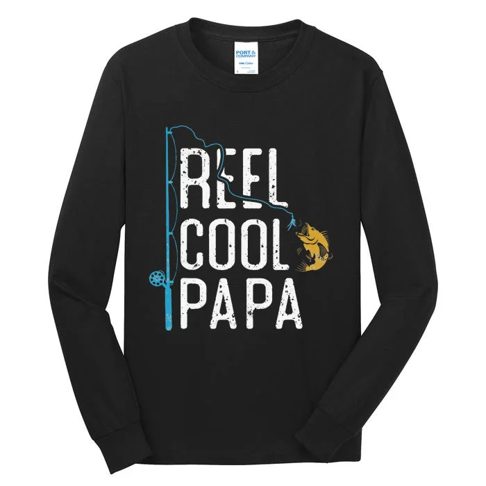 Fishing Retro Style Papa Father’s Day Gift Fisherman Papa Tall Long Sleeve T-Shirt