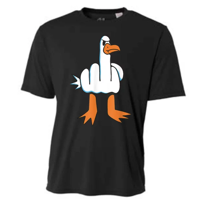 Funny Rude Seagull Cooling Performance Crew T-Shirt