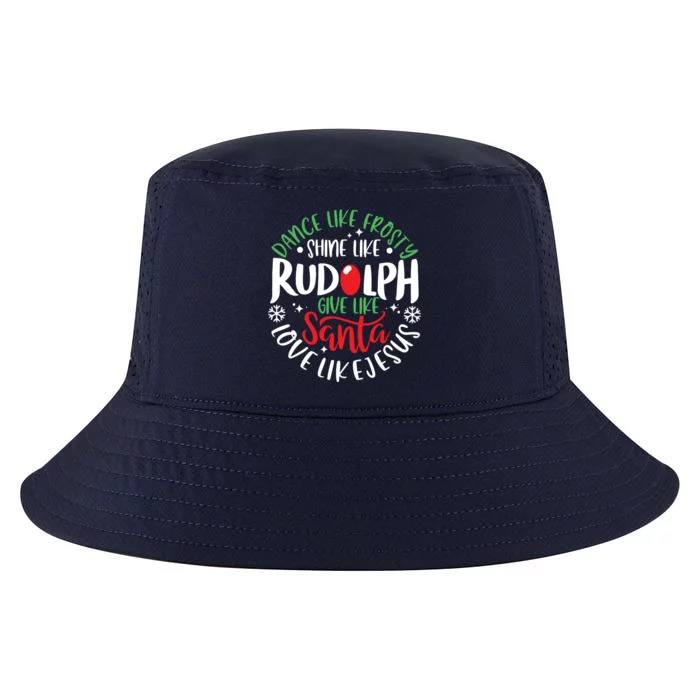 Frosty Rudolph Santa Love Like Jesus Christmas Pajama Xmas Cool Comfort Performance Bucket Hat