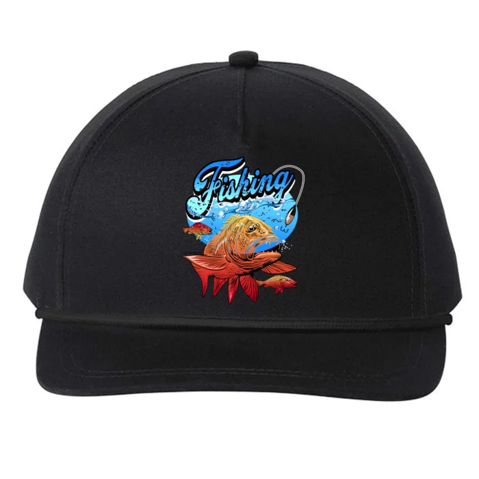 Fishing Red Snapper Snapback Five-Panel Rope Hat