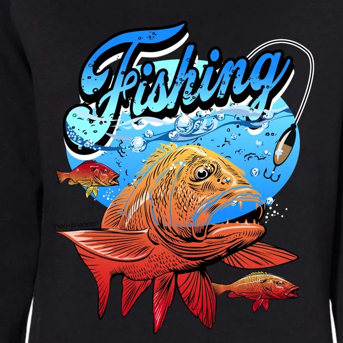 Fishing Red Snapper Womens California Wash Sweatshirt