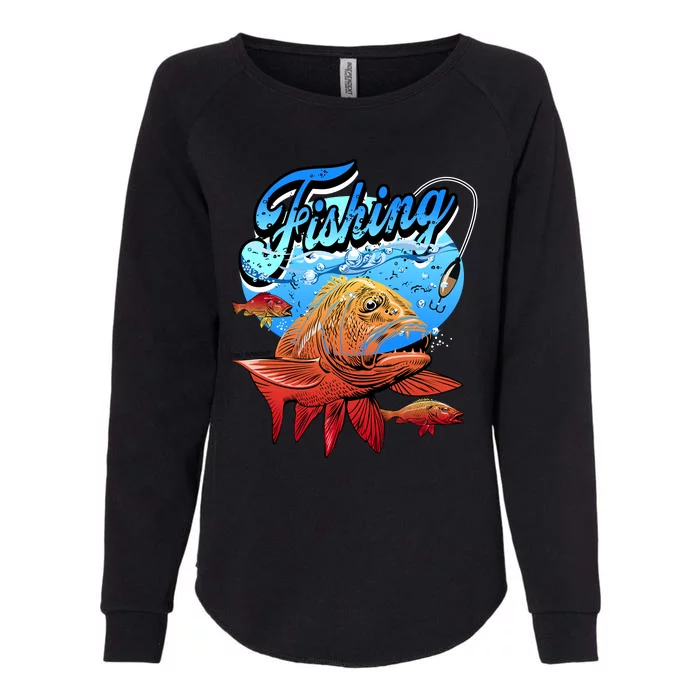 Fishing Red Snapper Womens California Wash Sweatshirt