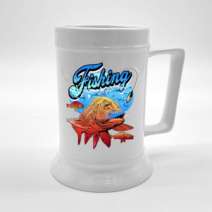 Fishing Red Snapper Front & Back Beer Stein