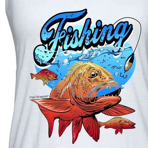 Fishing Red Snapper Ladies Essential Flowy Tank