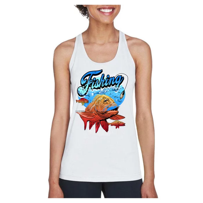 Fishing Red Snapper Women's Racerback Tank