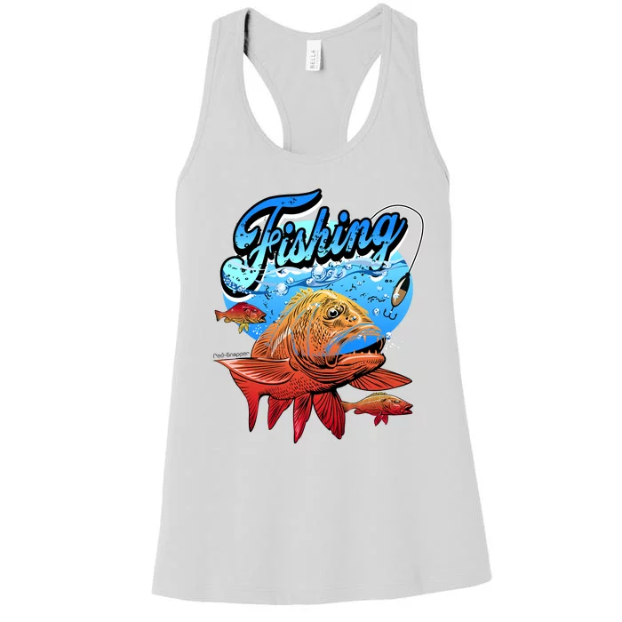 Fishing Red Snapper Women's Racerback Tank