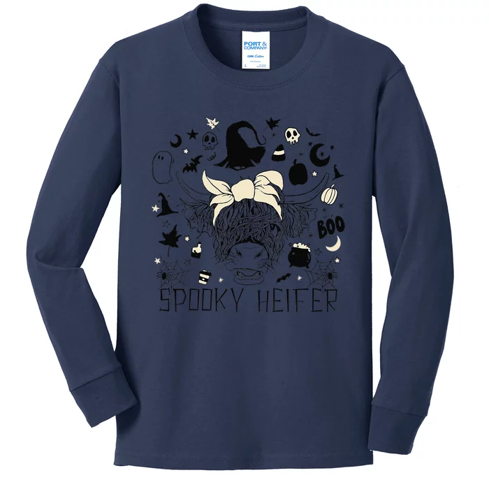 Funny Retro Spooky Heifer Scary Halloween Cow Costume Women Kids Long Sleeve Shirt