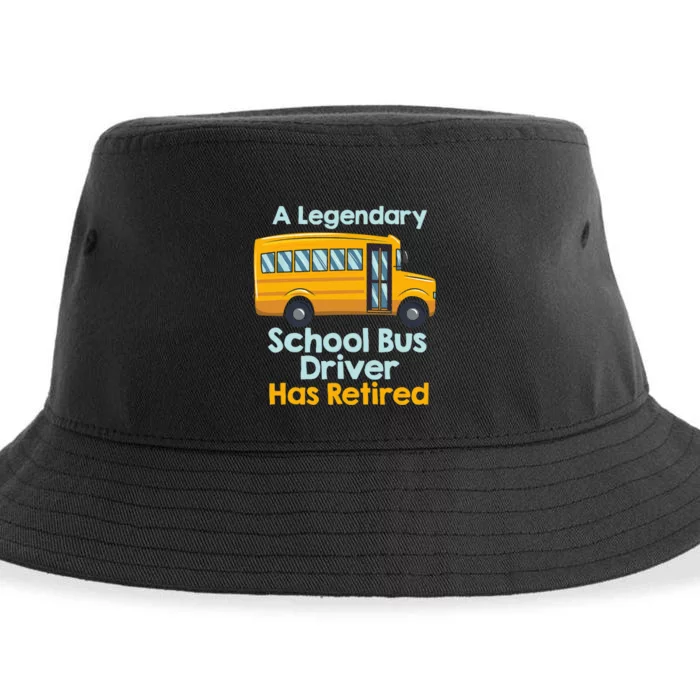 Funny Retired School Bus Driver - School Bus Retirement Sustainable Bucket Hat