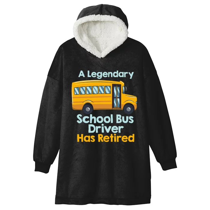 Funny Retired School Bus Driver - School Bus Retirement Hooded Wearable Blanket