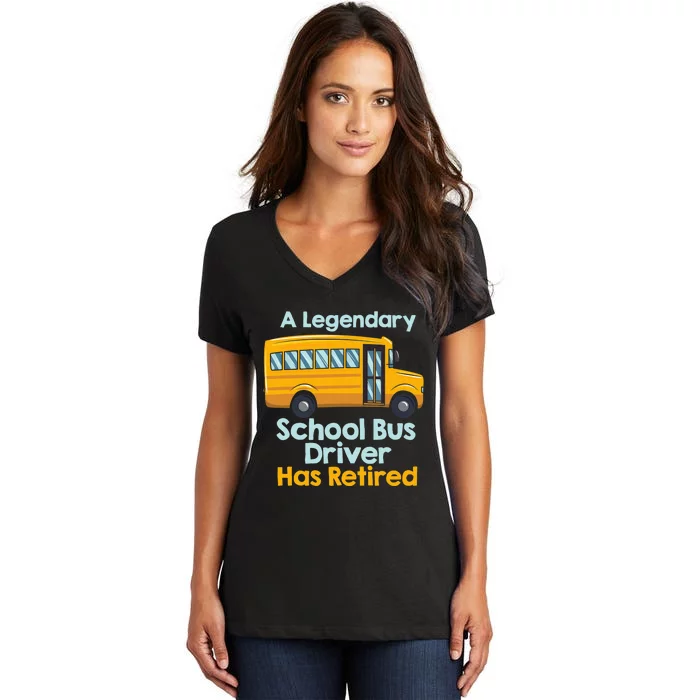 Funny Retired School Bus Driver - School Bus Retirement Women's V-Neck T-Shirt