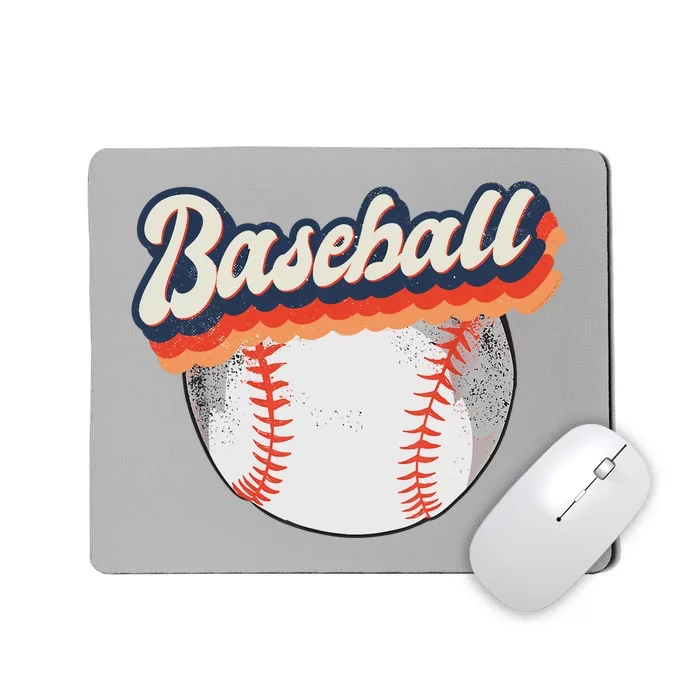 Fun Retro Style Baseball for Baseball Fans Mousepad