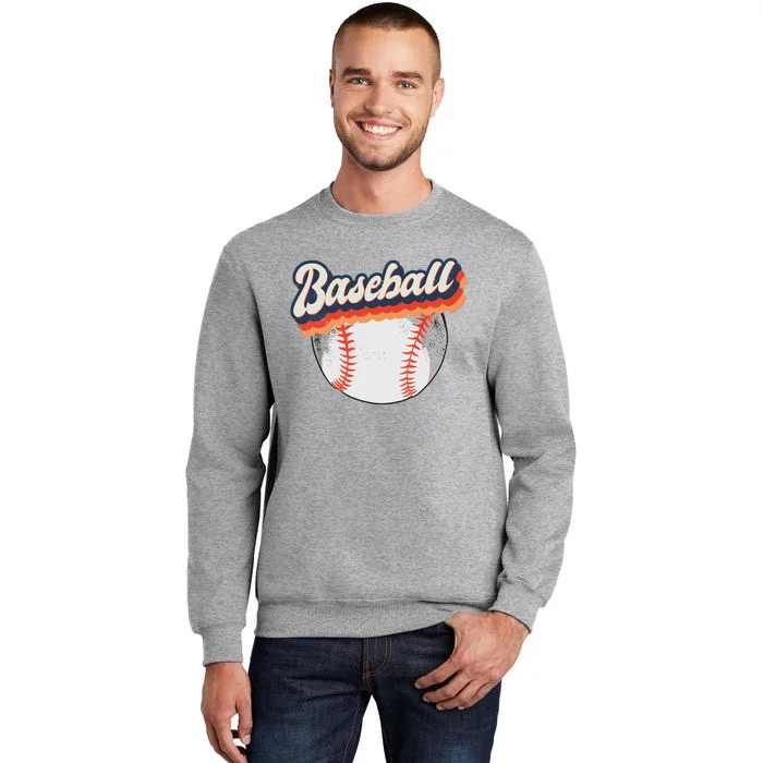 Fun Retro Style Baseball for Baseball Fans Tall Sweatshirt