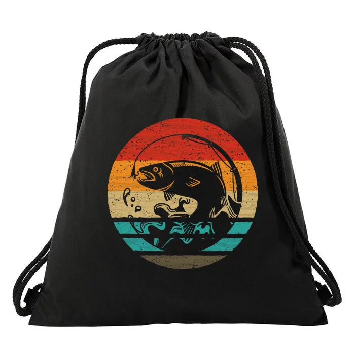 Fishing Retro Style Vintage Drawstring Bag