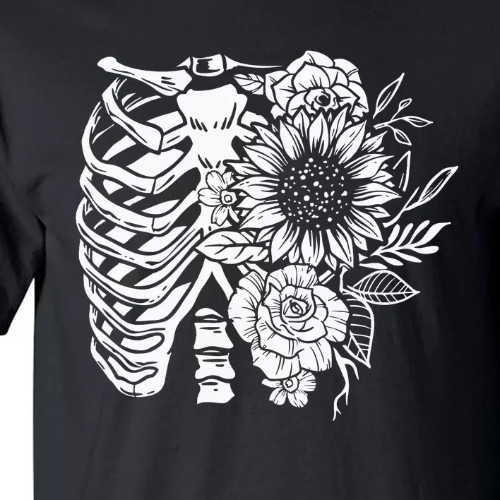 Floral Ribcage Skeleton Tall T-Shirt