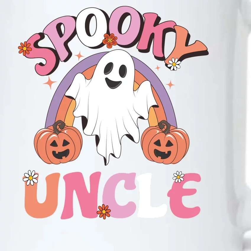 Family Retro Spooky Uncle Groovy Retro Halloween Ghost Pumpkin Costume Gift Black Color Changing Mug