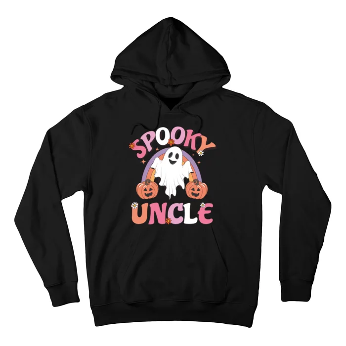 Family Retro Spooky Uncle Groovy Retro Halloween Ghost Pumpkin Costume Gift Hoodie