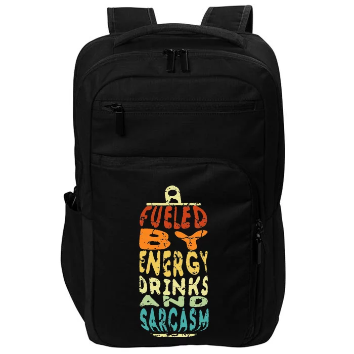 Funny Retro Sarcastic Energy Drink Caffeine Lover Impact Tech Backpack