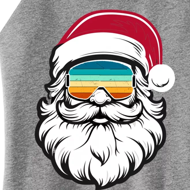 Funny Retro Santa Face Sunglasses Christmas Xmas Print Cool Gift Women’s Perfect Tri Rocker Tank