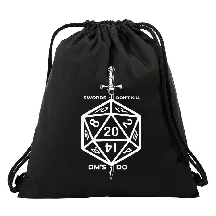 Fantasy RPG Swords Don't Kill People Dungeon Game Masters Do Drawstring Bag