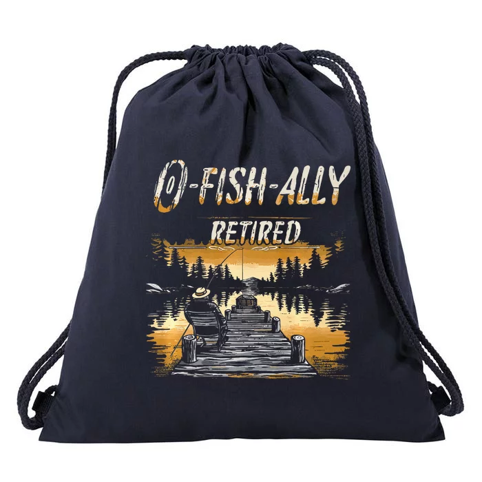 Fishing Retirement Saying Retired Fisherman Drawstring Bag