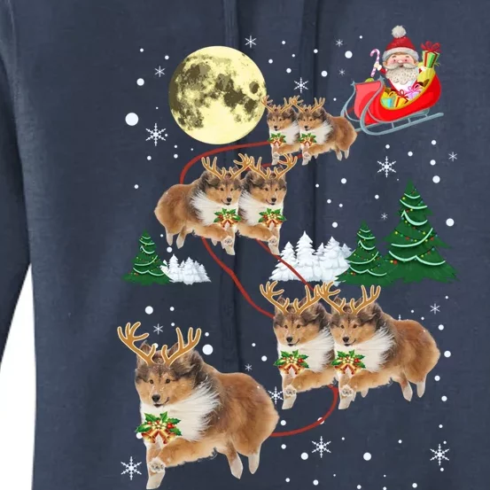 Funny Reindeer Sheltie Xmas Christmas Dog Lovers Gift Cute Gift Women's Pullover Hoodie