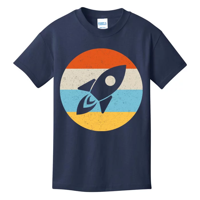 Funny Retro Sunset Spaceship Kids T-Shirt