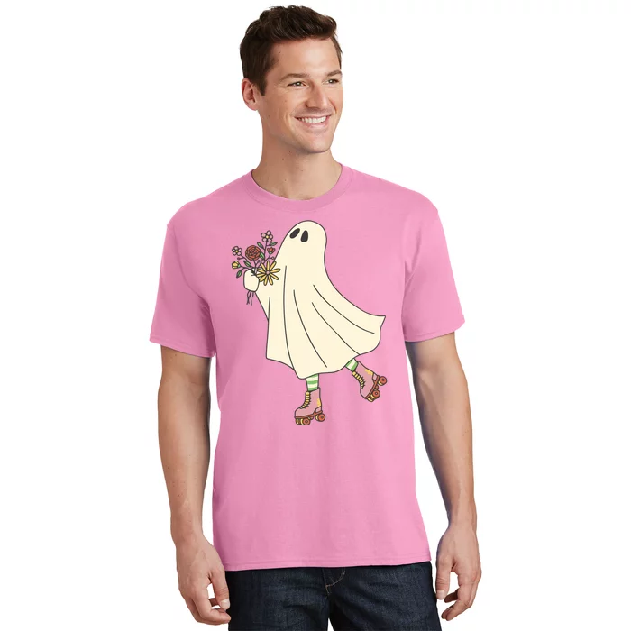 Floral Roller Skating Ghost T-Shirt