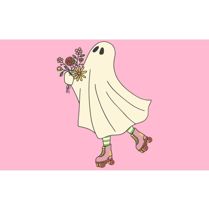 Floral Roller Skating Ghost Bumper Sticker