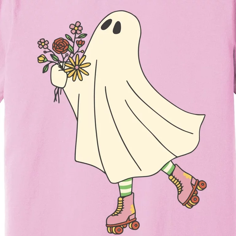 Floral Roller Skating Ghost Premium T-Shirt