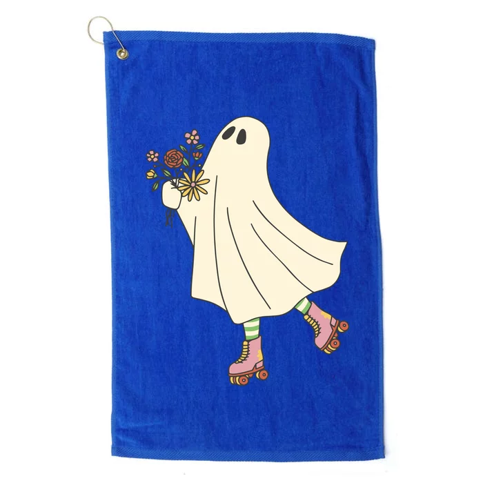 Floral Roller Skating Ghost Platinum Collection Golf Towel