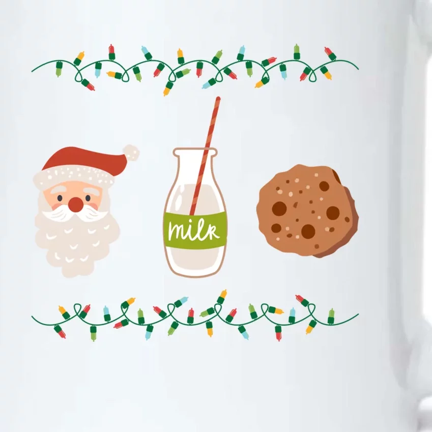 Festive Retro Santa Milk And Cookies Gift Black Color Changing Mug