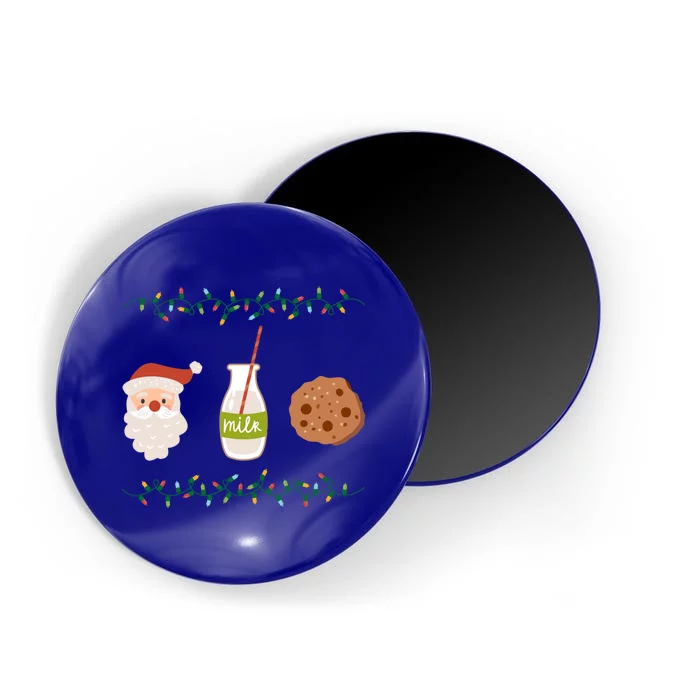 Festive Retro Santa Milk And Cookies Gift Magnet