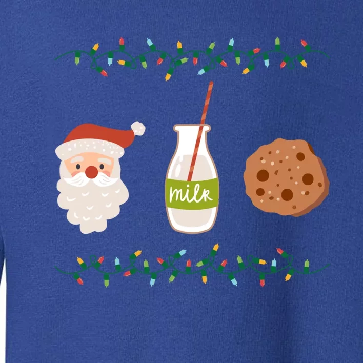 Festive Retro Santa Milk And Cookies Gift Toddler Sweatshirt