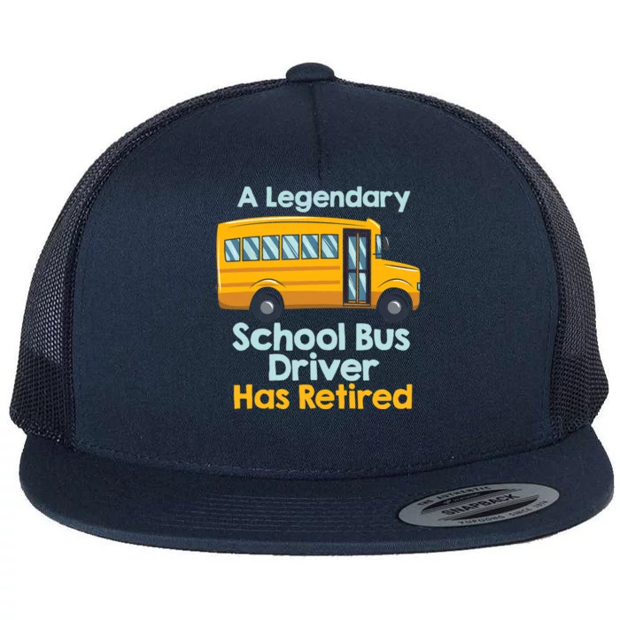 Funny Retired School Bus Driver - School Bus Retirement Flat Bill Trucker Hat