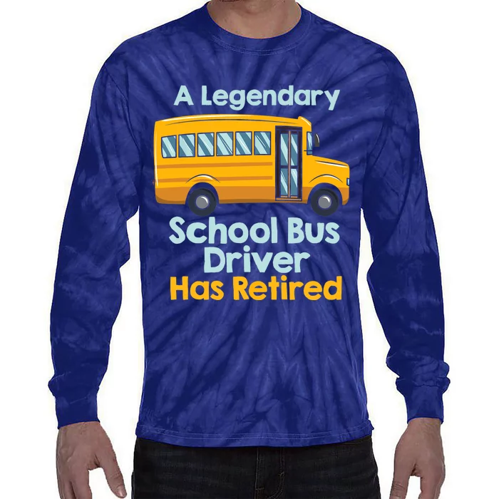 Funny Retired School Bus Driver - School Bus Retirement Tie-Dye Long Sleeve Shirt