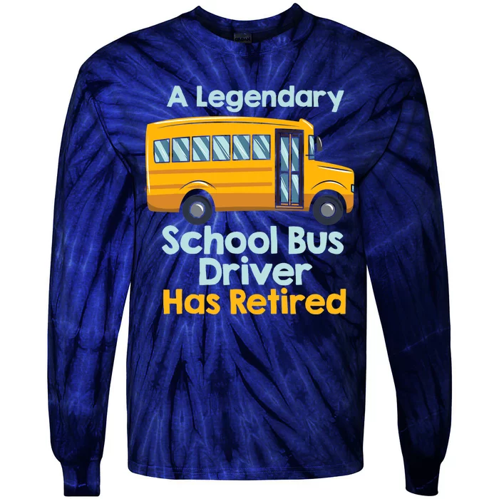 Funny Retired School Bus Driver - School Bus Retirement Tie-Dye Long Sleeve Shirt