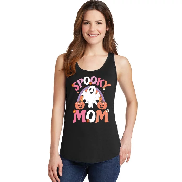 Family Retro Spooky Mom Groovy Retro Halloween Ghost Costume Gift Ladies Essential Tank