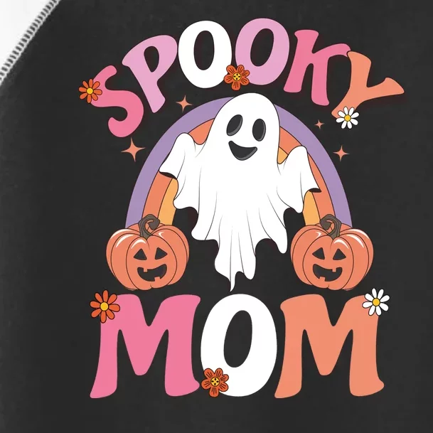 Family Retro Spooky Mom Groovy Retro Halloween Ghost Costume Gift Toddler Fine Jersey T-Shirt