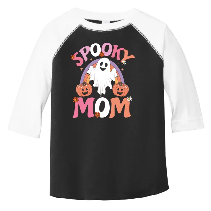 Family Retro Spooky Mom Groovy Retro Halloween Ghost Costume Gift Toddler Fine Jersey T-Shirt