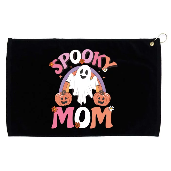 Family Retro Spooky Mom Groovy Retro Halloween Ghost Costume Gift Grommeted Golf Towel