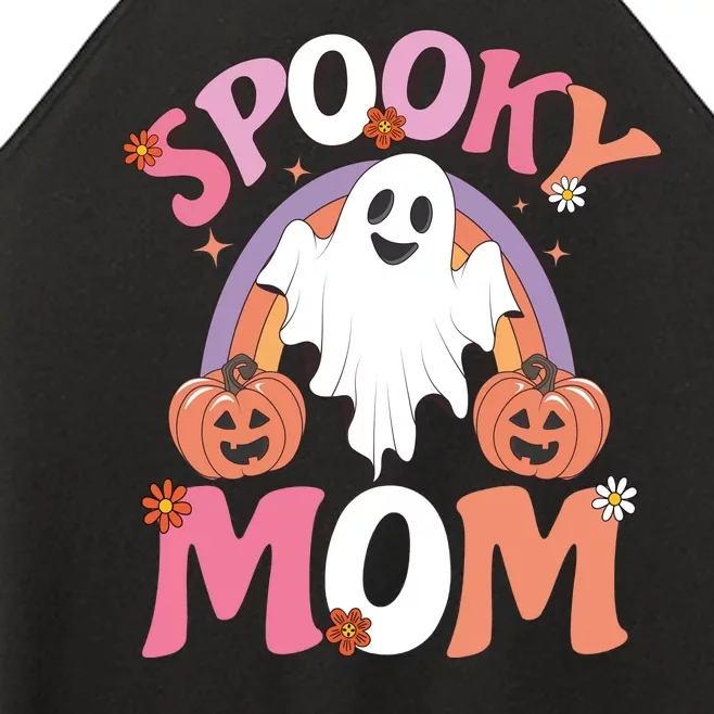 Family Retro Spooky Mom Groovy Retro Halloween Ghost Costume Gift Women’s Perfect Tri Rocker Tank